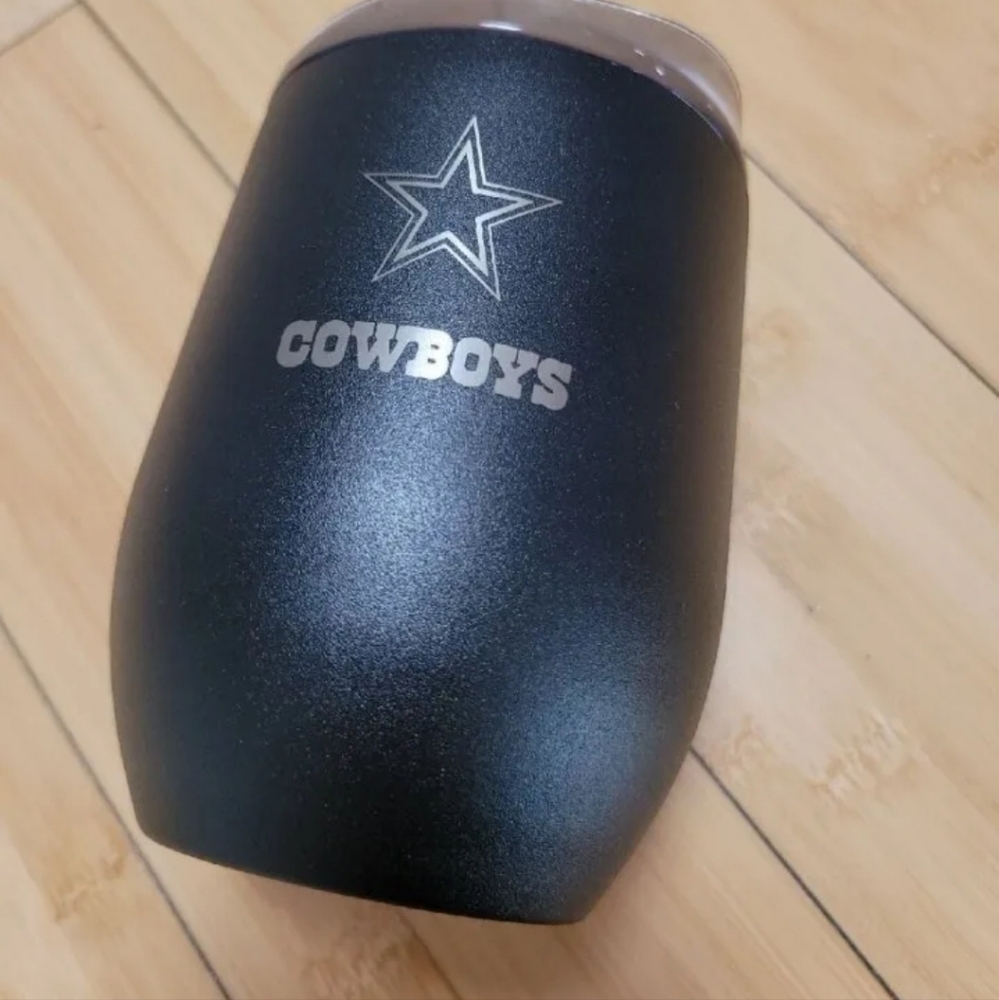 NFL Dallas Cowboys Ultra Tumbler Black Finish Powder Coat Unisex Curved 16 Oz